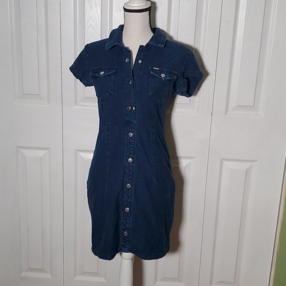 GUESS DENIM MINI DRESS - Picture 2 of 7